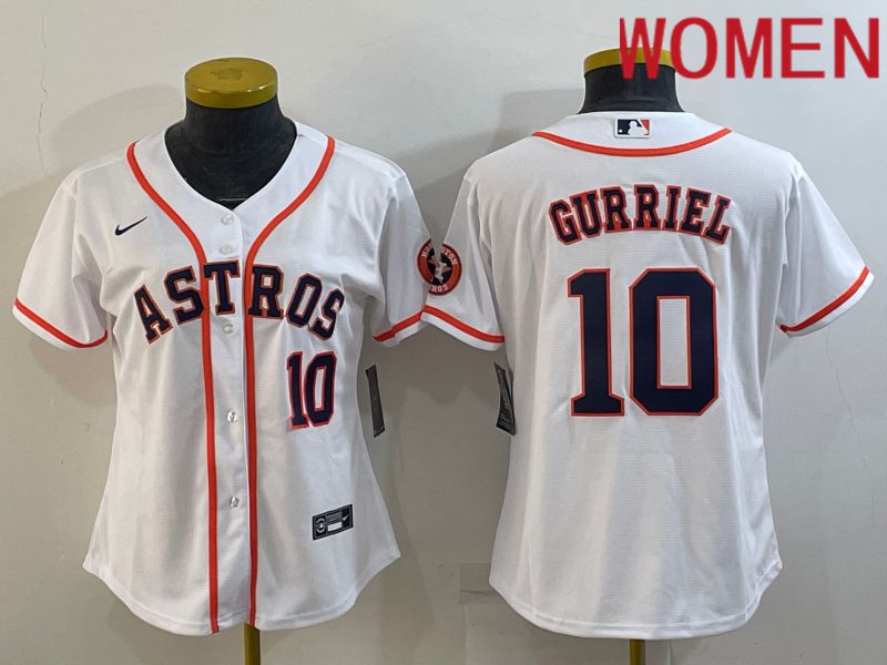Women Houston Astros #10 Gurriel White Game Nike 2022 MLB Jerseys->women mlb jersey->Women Jersey